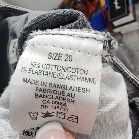 DC Jeans Grey Cotton Slim Leg Pants Size 20 - Picture 4 of 5